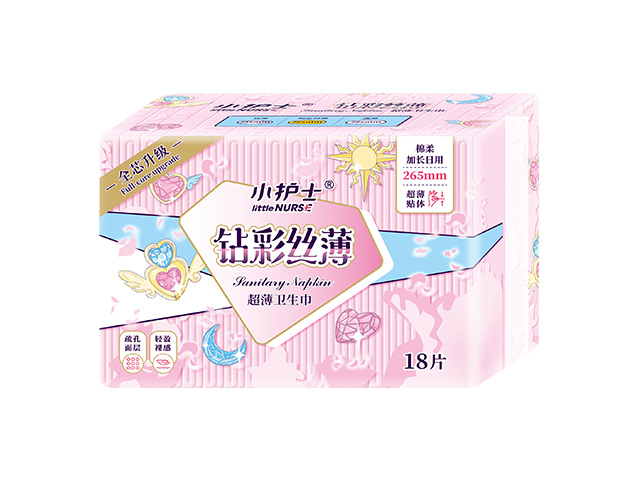 Diamond color silk thin 265mm18 cotton soft daily extension sanitary napkin